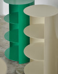 Mesa cilindro de metal colores